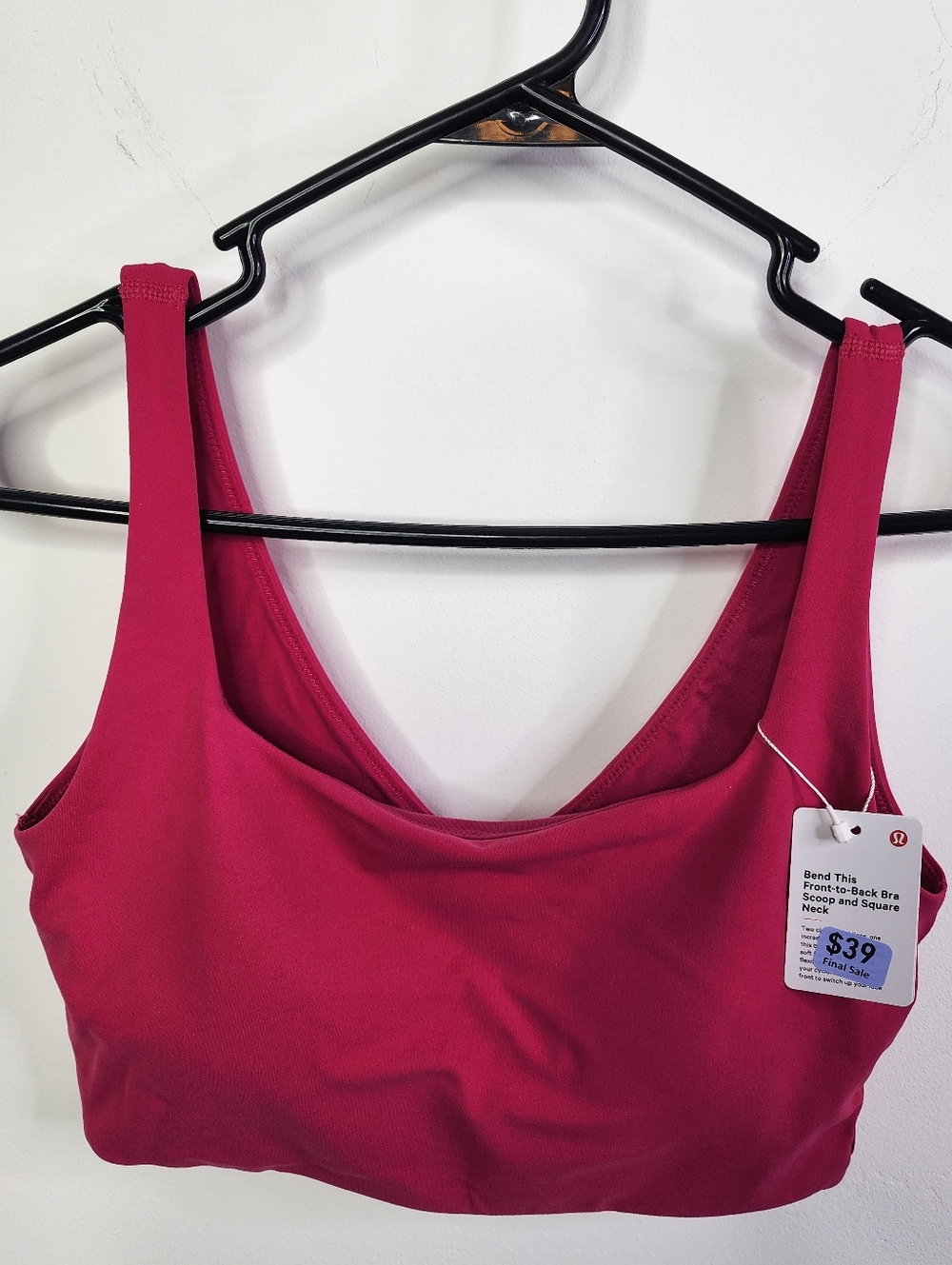 Bend This Scoop and Square Bra *Light Support, A-C Cups, Calypso Pink, S/M